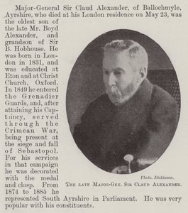 Den bortgångne generalmajoren Sir Claud Alexander av English Photographer