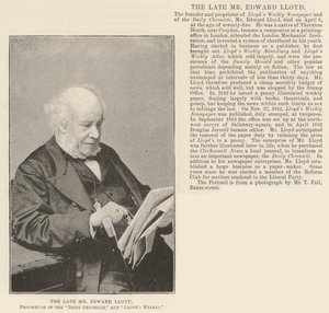 Den bortgångne Mr Edward Lloyd, innehavare av Daily Chronicle och Lloyds Weekly av English Photographer