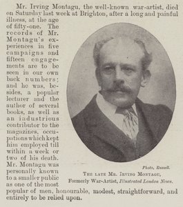 Den bortgångne Mr Irving Montagu, tidigare krigskonstnär, Illustrated London News av English Photographer