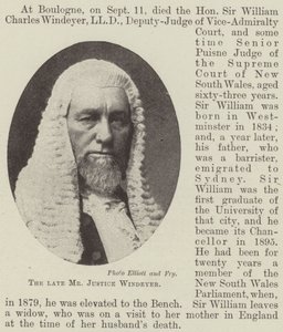 Den bortgångne herr Justice Windeyer av English Photographer