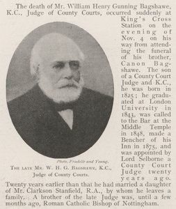 Den framlidne Mr W H G Bagshawe, KC, domare i County Courts av English Photographer