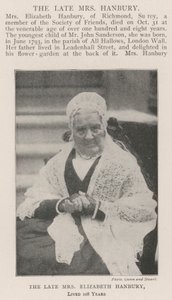 Den avlidna fru Elizabeth Hanbury, levde 108 år av English Photographer