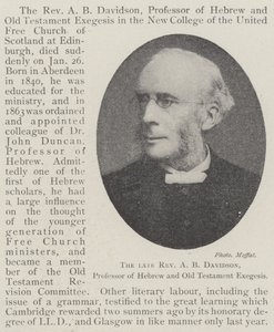 Den framlidne pastor A B Davidson, professor i hebreiska och Gamla testamentets exegetik av English Photographer