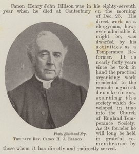 Den framlidne pastor kanon H J Ellison av English Photographer
