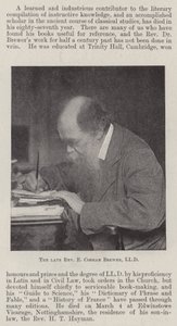 Den framlidne pastor E Cobham Brewer, LLD av English Photographer