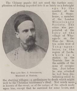Den framlidne pastor J Stonehouse, mördad i Tientsin av English Photographer