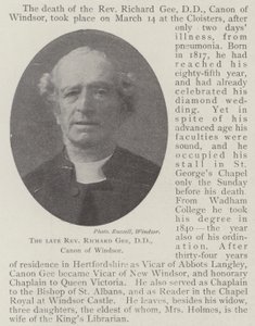 Den framlidne pastor Richard Gee, DD, kanon av Windsor av English Photographer