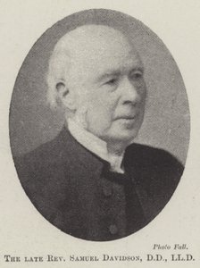 Den framlidne pastor Samuel Davidson, DD, LLD av English Photographer