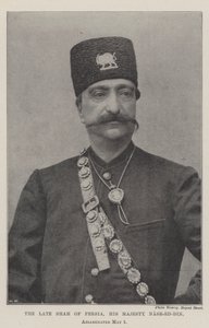 Den bortgångne Shahen av Persien, Hans Majestät Nasr-ed-Din, mördad den 1 maj av English Photographer