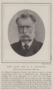 Den bortgångne Sir E T Gourley, MP för Sunderland 1868-1900 av English Photographer