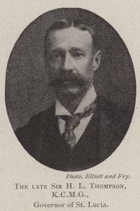 Den bortgångne Sir H L Thompson, KCMG, guvernör i St Lucia av English Photographer