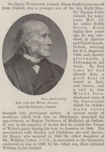 Den framlidne Sir Henry Acland, Radcliffe Librarian, Oxford av English Photographer