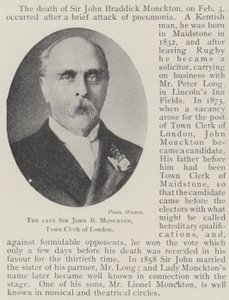 Den framlidne Sir John B Monckton, stadstjänsteman i London av English Photographer