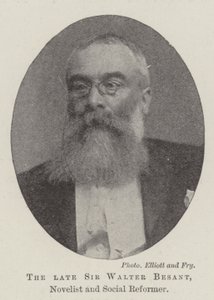 Den bortgångne Sir Walter Besant, romanförfattare och socialreformator av English Photographer