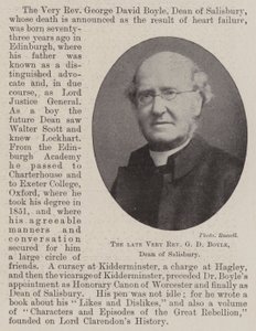Den framlidne Very Reverend G D Boyle, dekanus i Salisbury av English Photographer