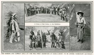 Invigningen av Golden West-utställningen på Earls Court: Röda indianer och cowboytjejer av English Photographer