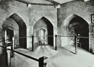 Tower of London, Tower Hill: statligt fängelserum i Beauchamp Tower, 1895 av English Photographer
