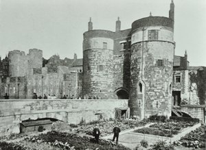 Tower of London, Tower Hill: beauchamp och Byward Towers, 1895 av English Photographer