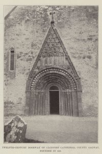 Dörröppningen från 1200-talet till Clonfert Cathedral, County Galway, grundad 558 av English Photographer