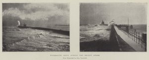 Tynemouth Jetty under den senaste stormen av English Photographer