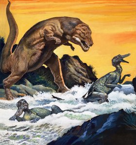 Tyrannosaurus Rex, från "På spaning efter dinosaurier av English Photographer