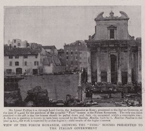 Utsikt över Forum Romanum, som visar Fiori-husen presenterade för den italienska regeringen av English Photographer