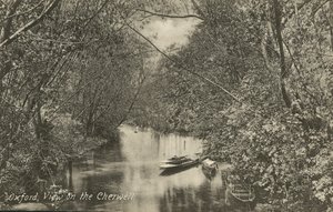 Utsikt över floden Cherwell, Oxford, Oxfordshire (s/v foto) av English Photographer