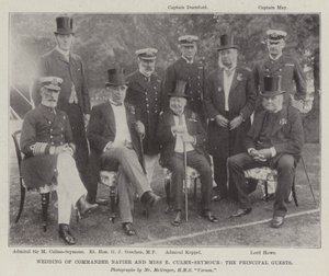 Bröllop av Commander Napier och Miss E Culme-Seymour, huvudgästerna av English Photographer