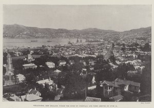 Wellington, Nya Zeeland, dit hertigen av Cornwall och York anländer den 18 juni av English Photographer