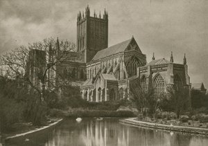 Wells Cathedral, från Swan Pool av English Photographer