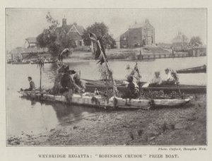 Weybridge Regatta, Robinson Crusoe Prize Boat av English Photographer