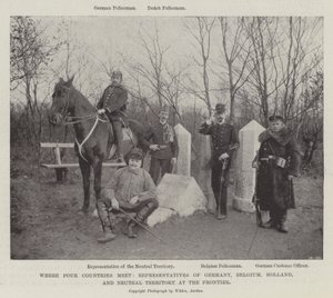 Där fyra länder möts, representanter för Tyskland, Belgien, Holland och det neutrala territoriet vid gränsen av English Photographer
