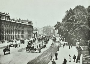 Whitehall, Westminster LB: ser norrut, 1890 av English Photographer
