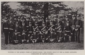 Vinnare av Queens Prize på Shoeburyness, den fjärde gruppen av 1st Essex Artillery, under befäl av kapten Holmes av English Photographer