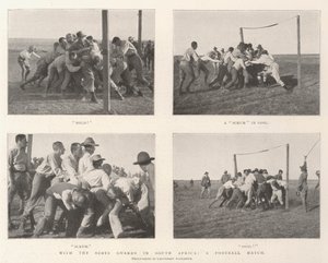 Med Scots Guards i Sydafrika, en fotbollsmatch av English Photographer