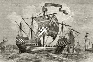 Ett krigsskepp från 1400-talet, från 