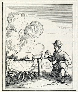 En Boucan, från "Santo Domingo förr och nu" av Samuel Hazard, pub. 1873 av English School