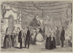 Ett julträd vid St Lukes asyl (gravyr) av English School