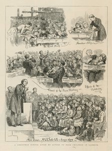 En julmiddag som skådespelare ger till fattiga barn i Lambeth av English School