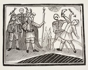 A Dialogue between A Blind Man and Death, illustration från Chap-books of the Eighteenth Century av John Ashton, pub. 1882 av English School