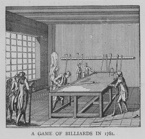 A Game of Billiards 1781 (gravyr) av English School