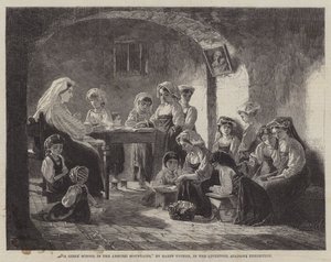 En flickskola i Abruzzibergen (gravyr) av English School