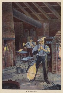 A Glasarbete (färglitografi) av English School