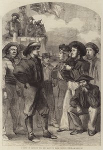 En grupp rekryter till Hennes Majestäts Naval Reserve Force (gravyr) av English School