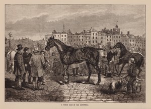En hästförsäljning i Old Smithfield (gravyr) av English School
