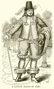 En London Dandy från 1646 av English School