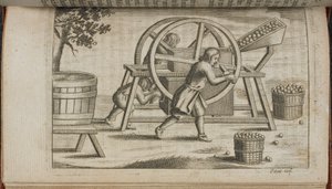 En maskin för att pressa frukt, illustration från 