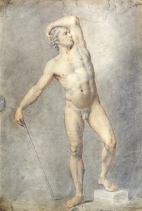 A Male Naken, c.1770 (färgade kritor på papper)