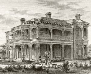 Et forstadshus i Melbourne, ca. 1880, fra 