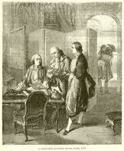 A Merchant Counting-House, Paris, 1790 av English School